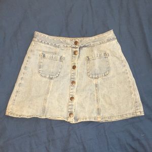 Brady Melville denim button up skirt